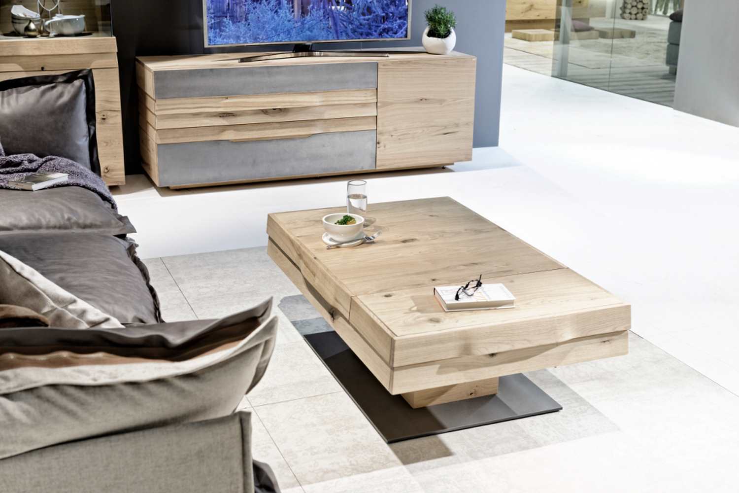 Table de salon design en bois convertible organo au design allemand
