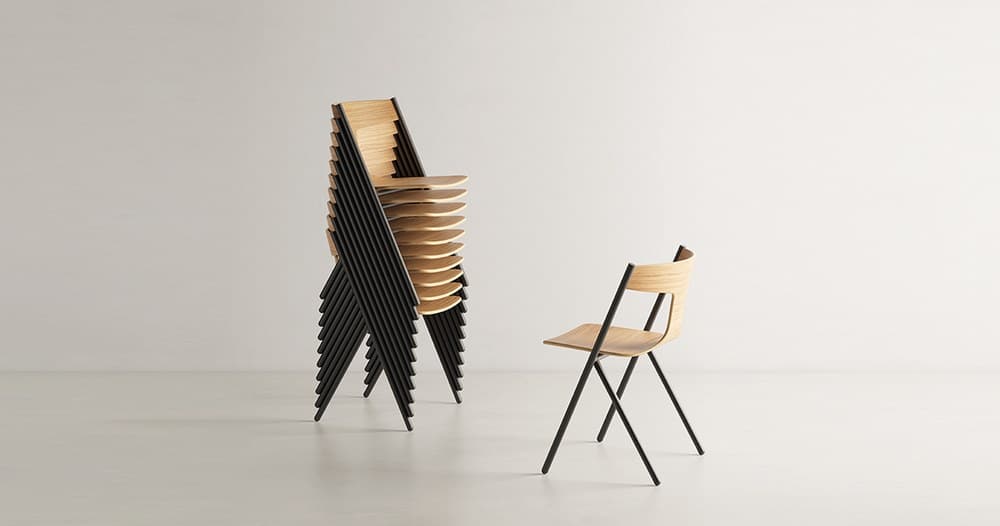 Chaise design empilable Quadra designer Mario-Ferranini