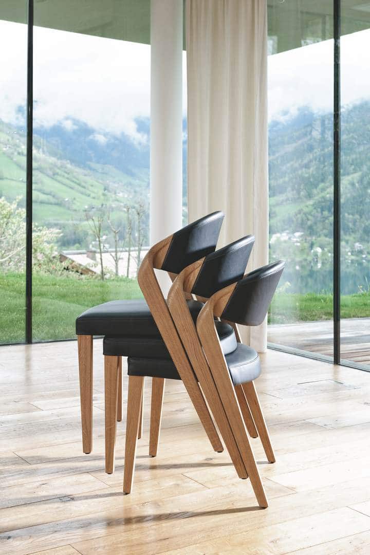 Chaise design en chêne Spin