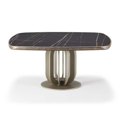 table plateau en céramique piètement métal