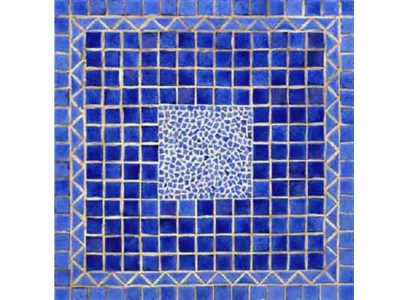 Table mosaÏque carrée bleue