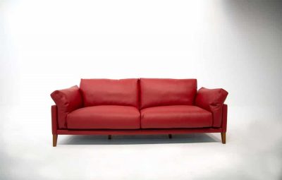Canapé cuir rouge BEAUBOURG | Canapé haut de gamme fabrication française IBIZAROUGE