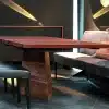Bois massif table repas chene et noyer RODAM carreaux 2