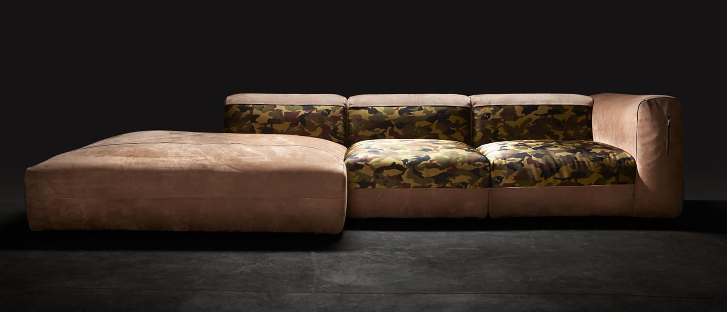 Canapé design camouflage haute-couture