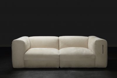 Canape haute couture en velours blanc