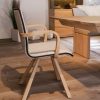 Chaise design allemand bois et tissus - vue d'angle