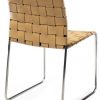 Chaises de salle à manger design Scandinave style Danois en cuir beige tressé