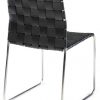 Chaises de salle à manger design Scandinave style Danois en cuir noir tressé