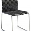Chaise design Scandinave style Danois en cuir noir tressé