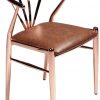 Chaise design danois en metal placage cuivre