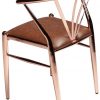 Chaise design scandinave/danois en metal placage cuivre