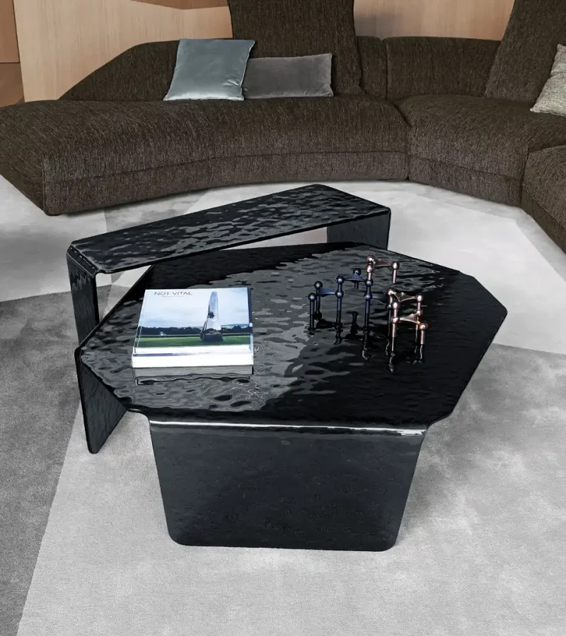 Chimera table basse en verre martelé luxe design italien 8