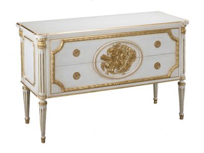 Commode style Louis XVI blanc et or (dorée)