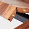 Detail finition rallonges table bois massif 5 metres 24 convives