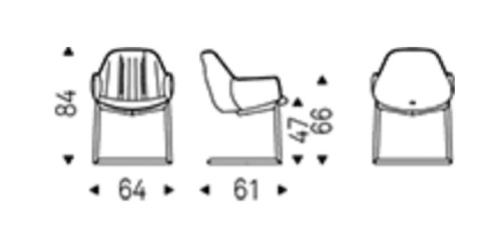 Dimensions italian design rhonda cantilever armchair