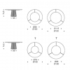 Dimensions table ronde céramique bois Atrium