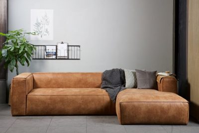 Canapé d'angle XXL extra-large design scandinave en éco-cuir