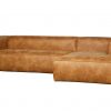 Canapé d'angle design scandinave en éco-cuir, vue de côté