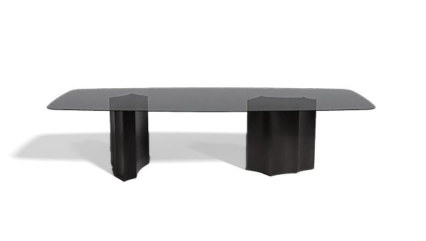 Table de repas Iodo Deux Bases – plateau et bases en métal