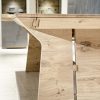 Meuble haut de gamme en chêne - table de profil pieds larges et rallonges - design allemand