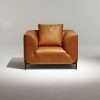 Montaigne fauteuil en cuir haut de gamme design et fabrication française par Emmanuel Gallina - vue de face
