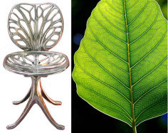 Nervure organic design chair in molten aluminium