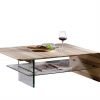 Table basse design allemand en chêne et verre le haut de gamme chez vous