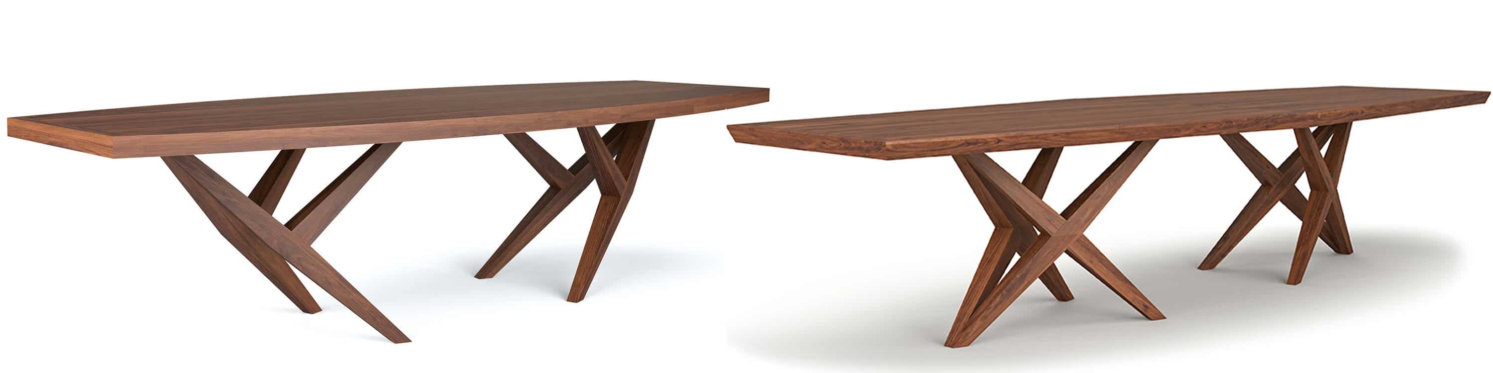 Table design en bois massif noyer
