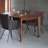 Table à manger en bois de noyer massif extensible de 5 mètres 500 cm