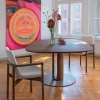 Table repas ronde en chene ou noyer massif fabrication allemande 1