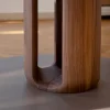Table repas ronde en chêne ou noyer massif fabrication allemande 13