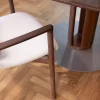 Table repas ronde en chêne ou noyer massif fabrication allemande 2