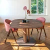 Table repas ronde en chêne ou noyer massif fabrication allemande 3