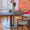 Table repas ronde en chene ou noyer massif fabrication allemande 7