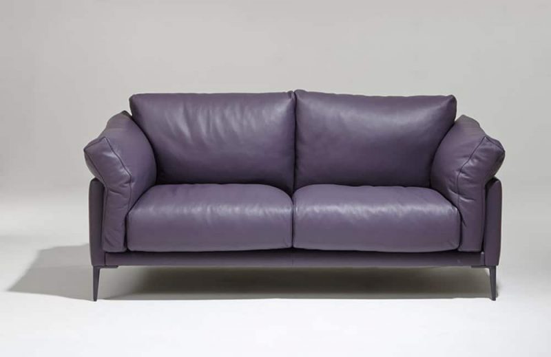 Canapé cuir violet mauve haut de gamme