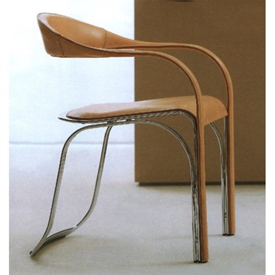 Chaise fettuccini par vladimir kagan avec un dosseret Créatif Beton Dosseret
