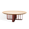 Table basse ronde en bois massif primée Lamello