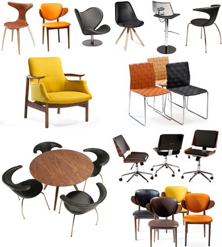 Examples of chairs, bar stools that can be used in these areas