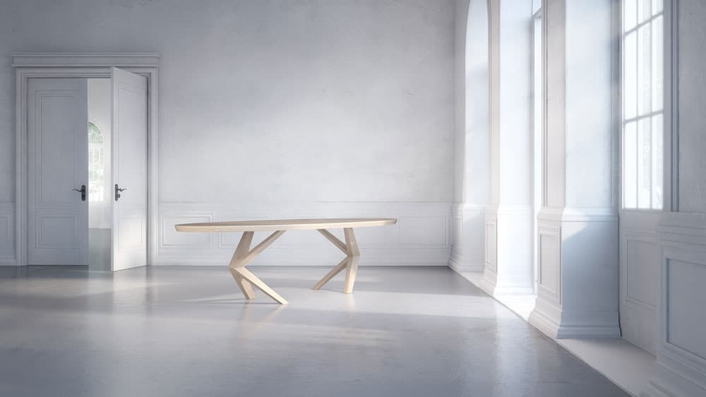 table chene bois massif design luxe contemporain
