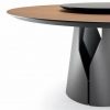 Table en bois et marbre avec plateau pivotant